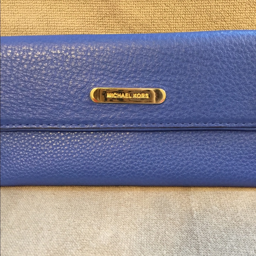❌SOLD❌Michael Kors Jet Set flat wallet cobalt - Picture 3 of 6